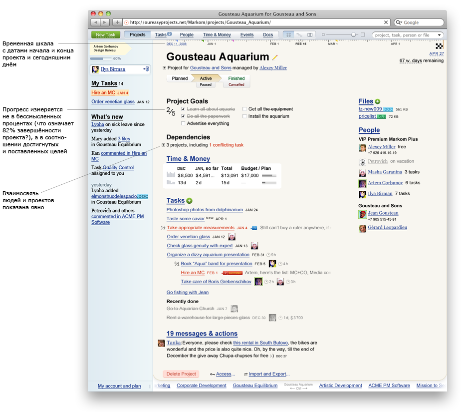 Экран проектов «Бёрдвью»