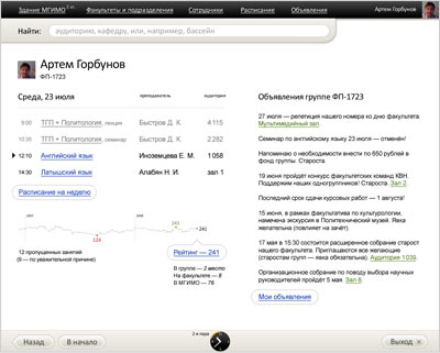 Своё расписание на сегодня