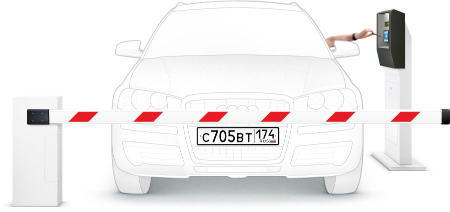 Машина заезжает на парковку