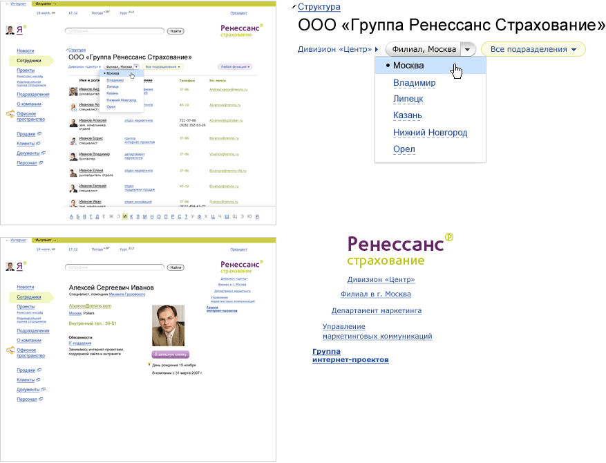 Справочник сотрудников